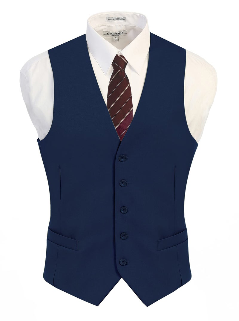 Gioberti Men's Formal Suit Vest Fit for Business or Casual Dress, Royal Blue, X-Large - Image 2